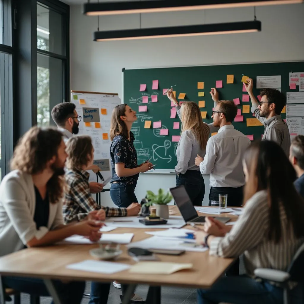 Equipo de ConsultoríaP en una sesión de brainstorming estratégico